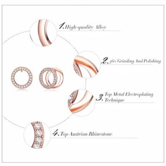 DOUBLE THE LOVE RHINESTONE EARRINGS - Picture 4 of 7